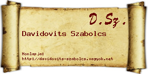 Davidovits Szabolcs névjegykártya