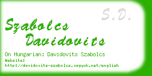 szabolcs davidovits business card